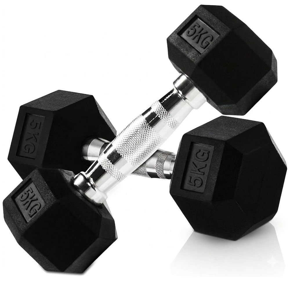 Hex Dumbbell Set - 2 x 5kg Weights