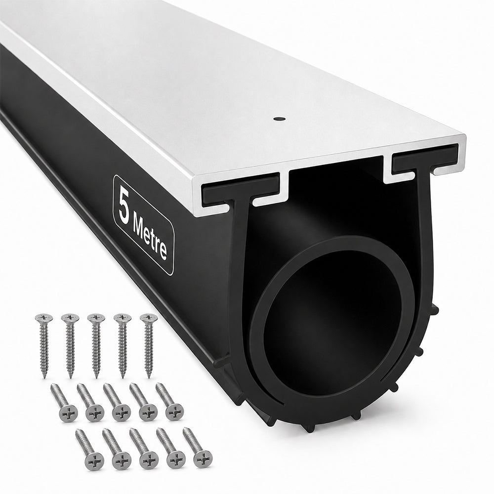 5M Garage Door Bottom Seal with Pre-drilled Aluminum Track Retainer Base Kit