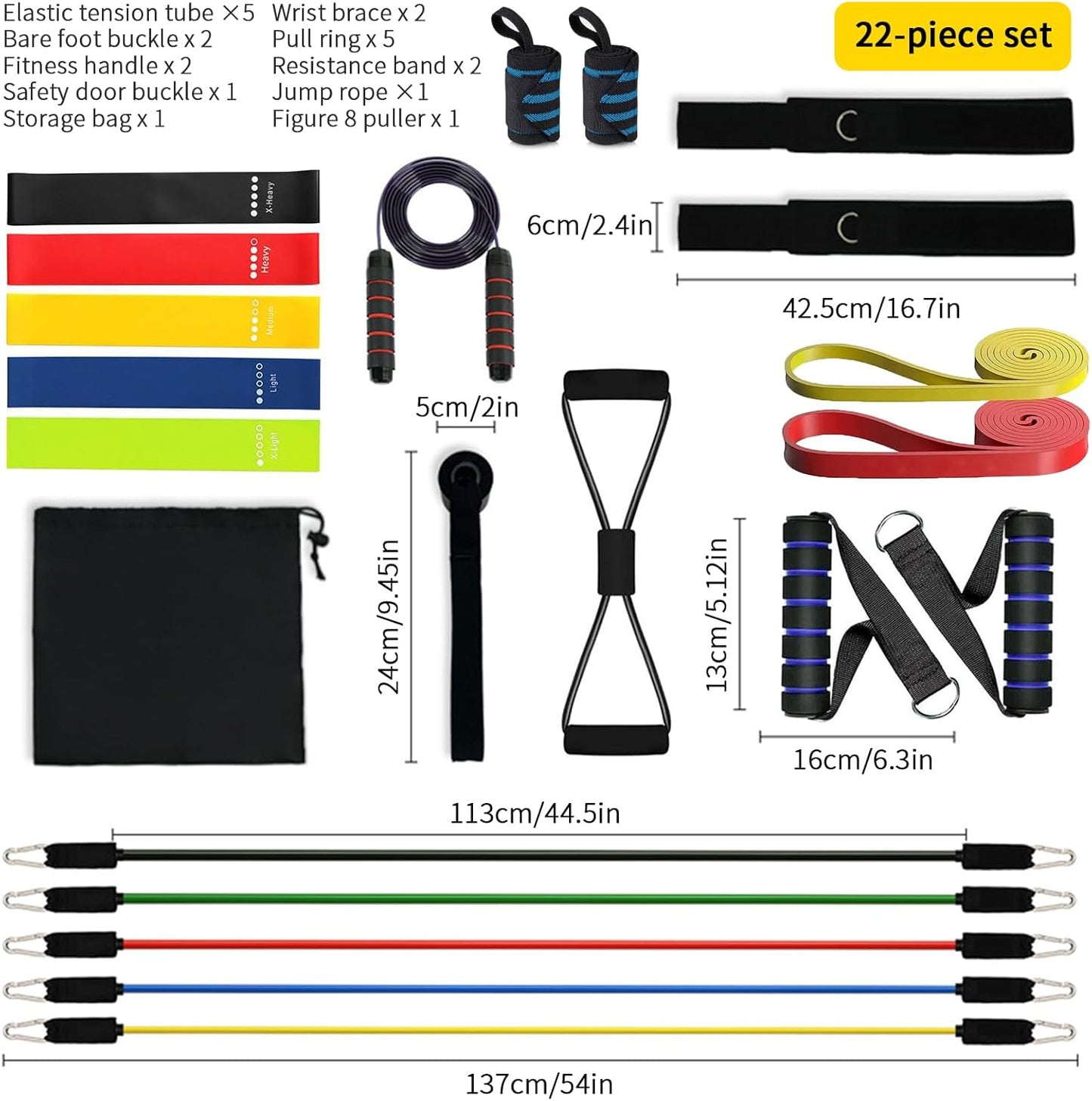Heavy Duty Resistance Band Set 150Lbs