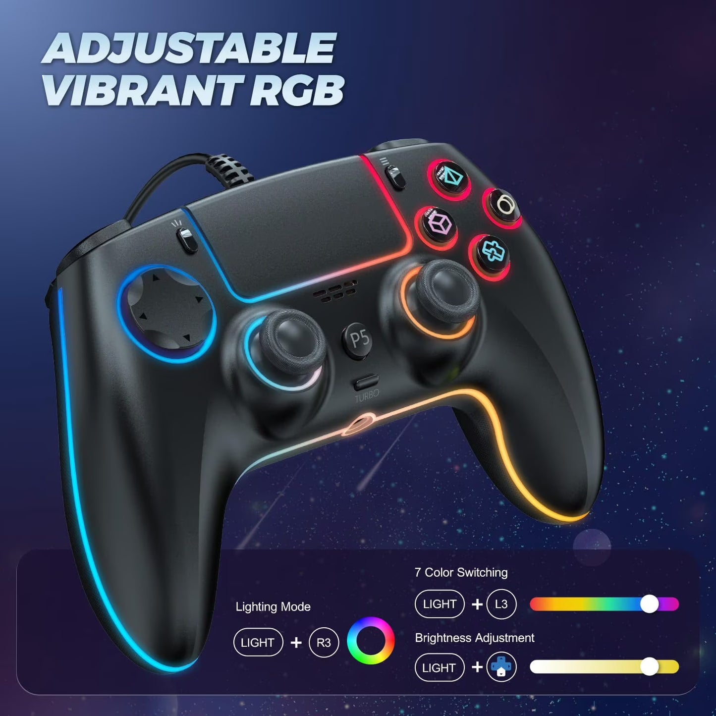 Wired Controller for PS5/PS4 Compatible Replacement