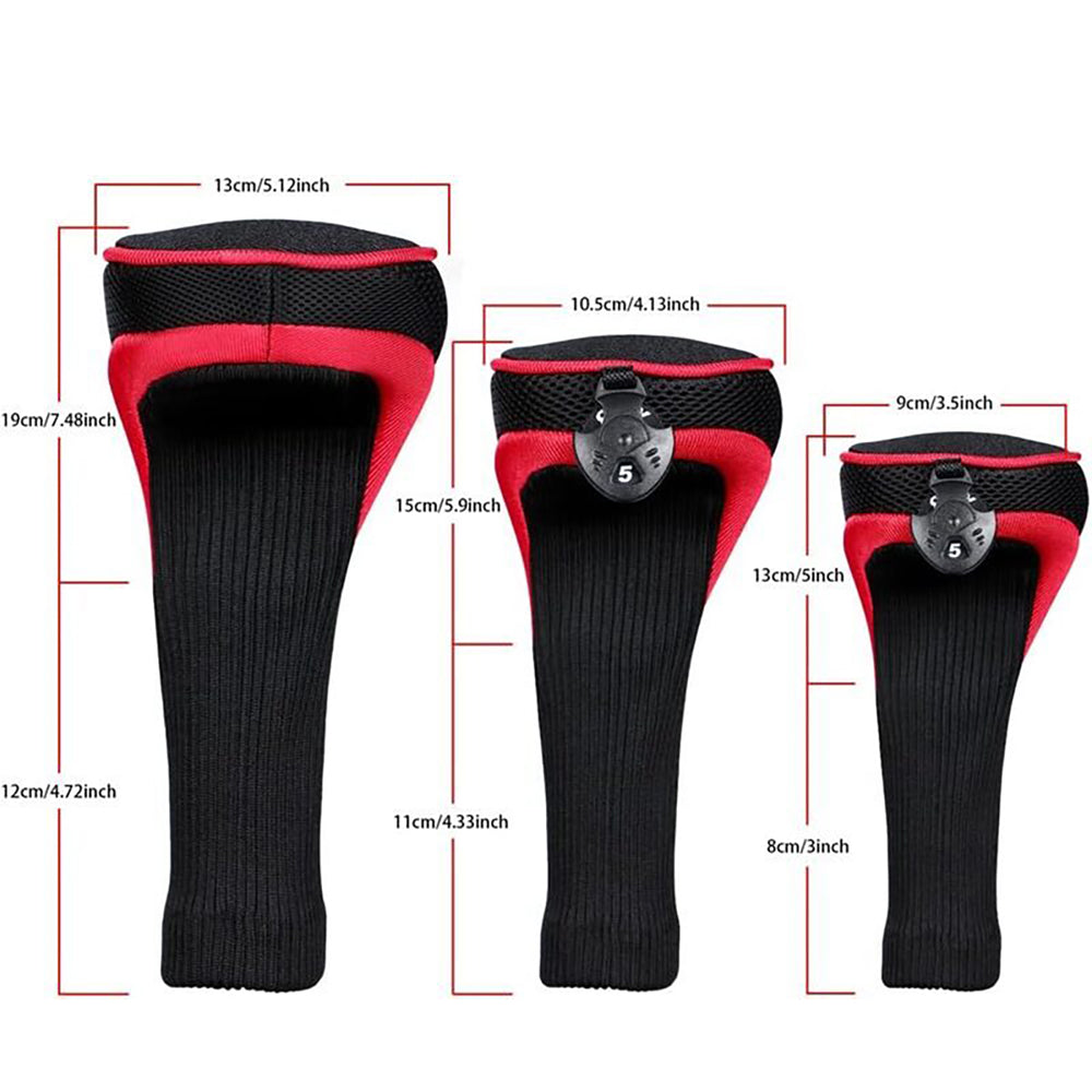 3pcs Golf Club Head Covers for Driver and Fairway Woods
