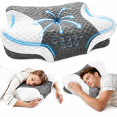 Cervical Neck Pillow – Dual-Height Slow-Rebound Memory Foam Cervical Neck Pillow