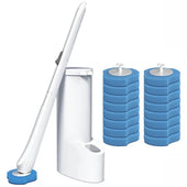 Toilet Brush Holder Set – Disposable Toilet Wand with 16 Replacement Heads