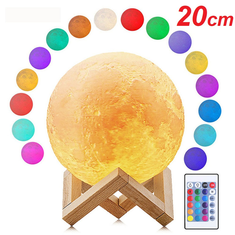Remote 3D Moon Lamp 20cm