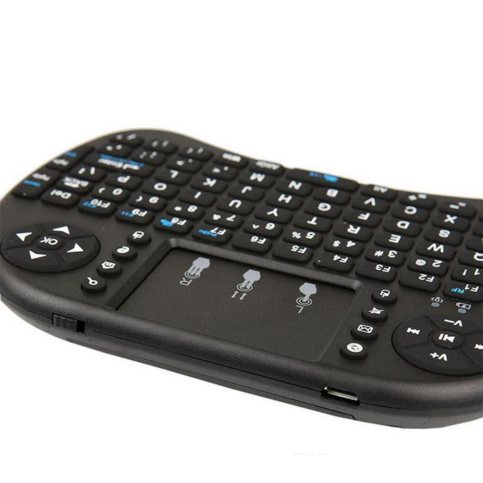 Top view of mini wireless keyboard with QWERTY layout