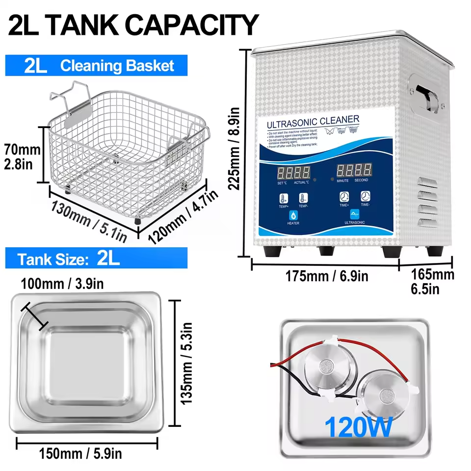 Ultrasonic Cleaner 2L power cord and plug detail