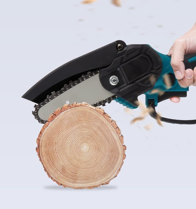 Mini chain saw compatible with Makita 18V batteries