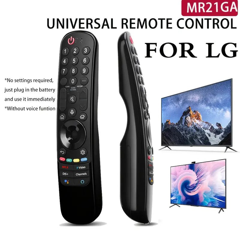 LG TV replacement remote held in hand showing size