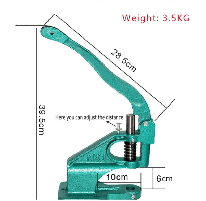 Hand press tool showing non-slip foam grip