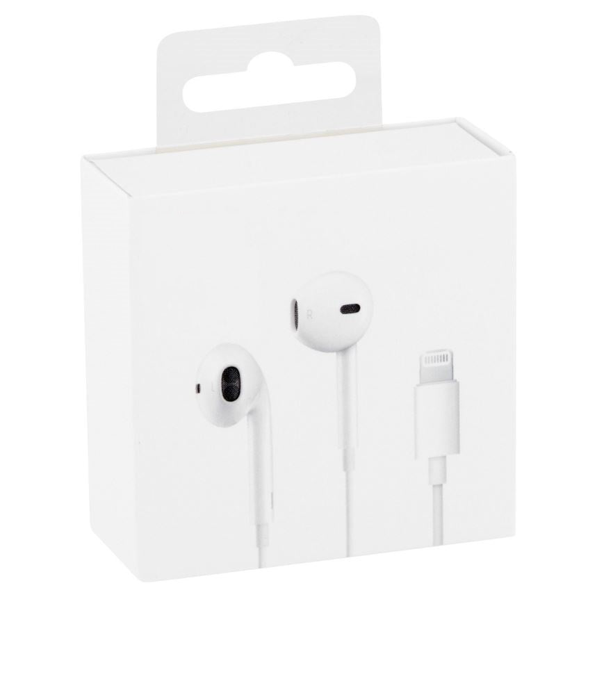 Headphones plugged into iPhone Lightning port