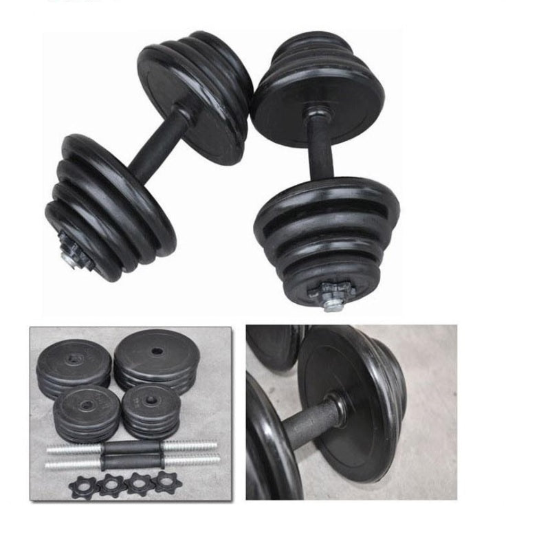 Rubber coated dumbbell ends for floor protection