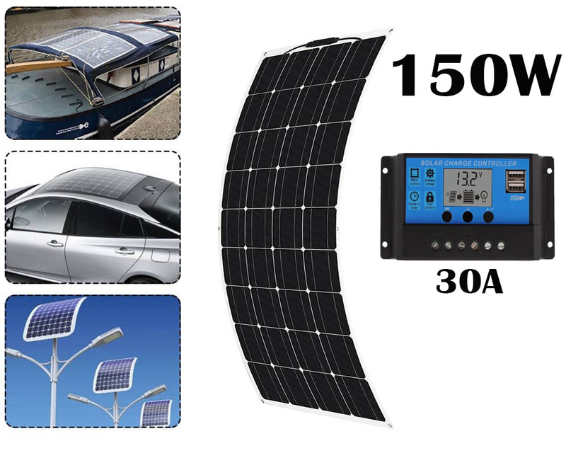 150W 18V Solar Panel Charger Monocrystalline Flexible