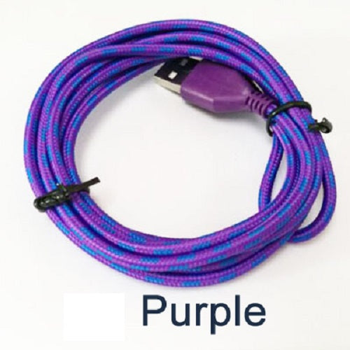 Durable fabric braided iPhone charging cable detail