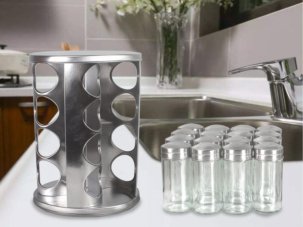 Free-standing spice rack with compact design for NZ kitchens