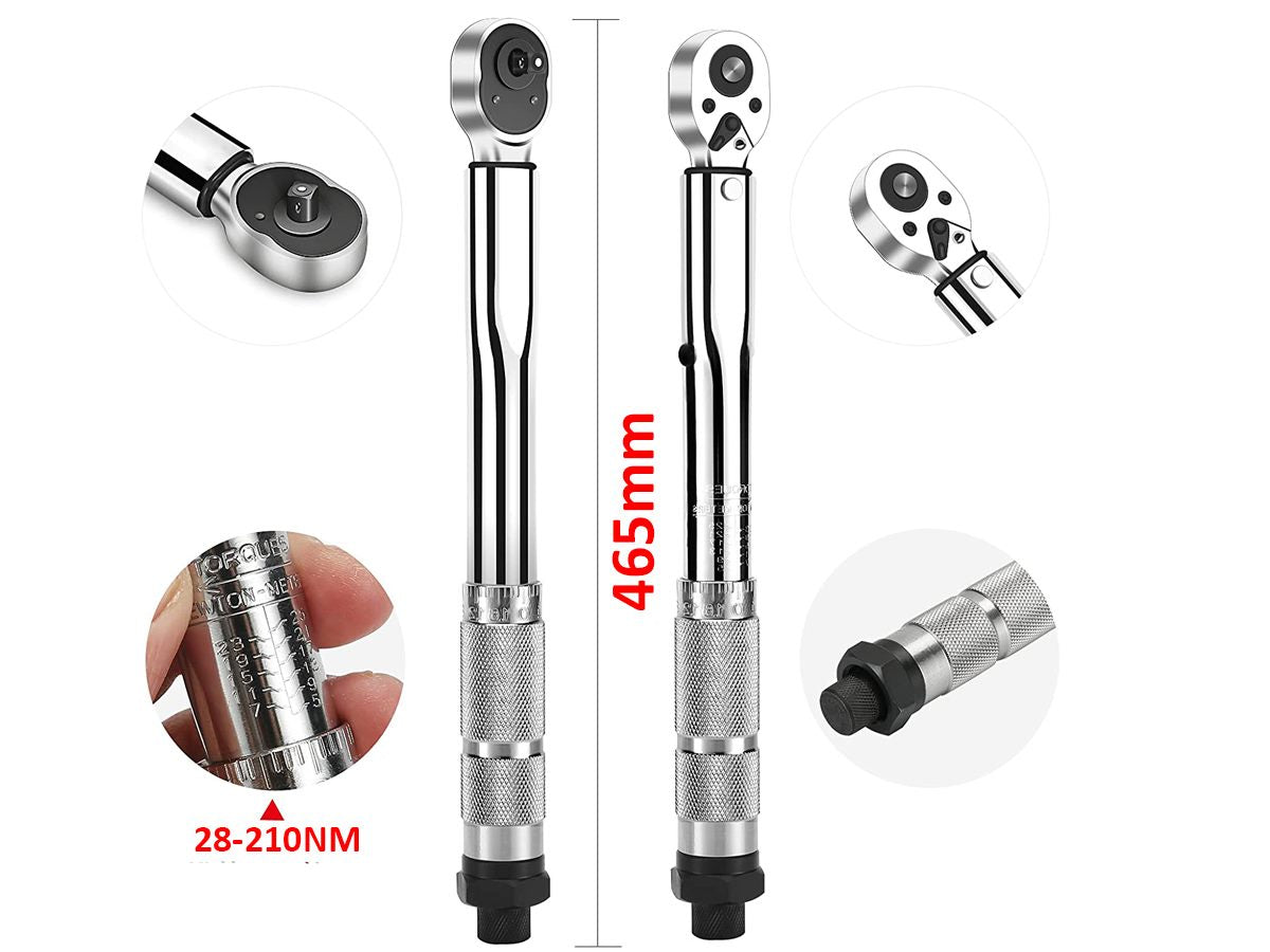 Torque wrench 12 inch handle showing ergonomic grip design