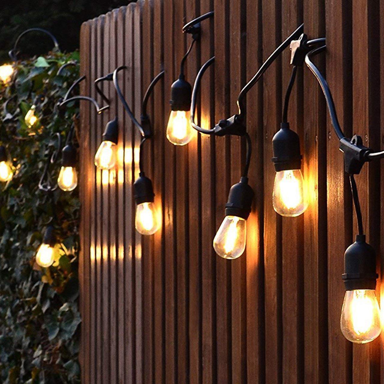 Festoon lights string lights with durable black cable