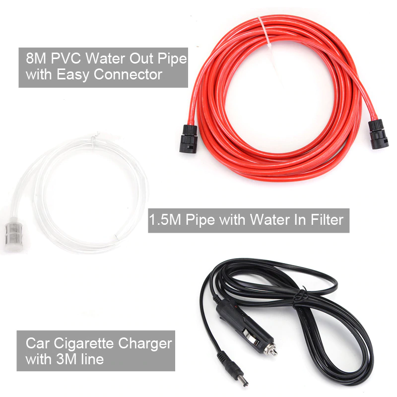 Car washer kit with car cigarette charger cable