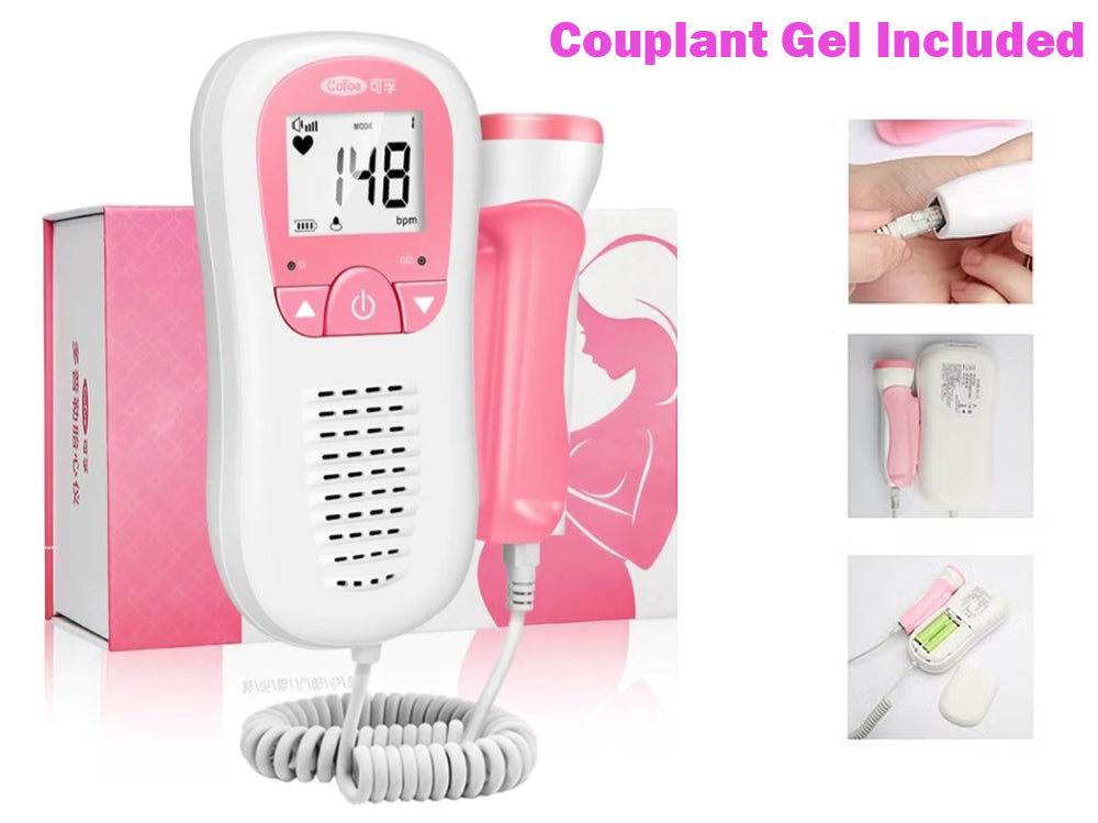 Fetal Doppler baby heartbeat detector with couplant gel included