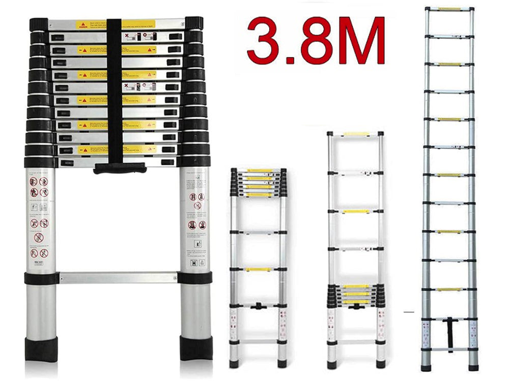 Telescopic Ladder 3.8m Aluminium Extension Ladder