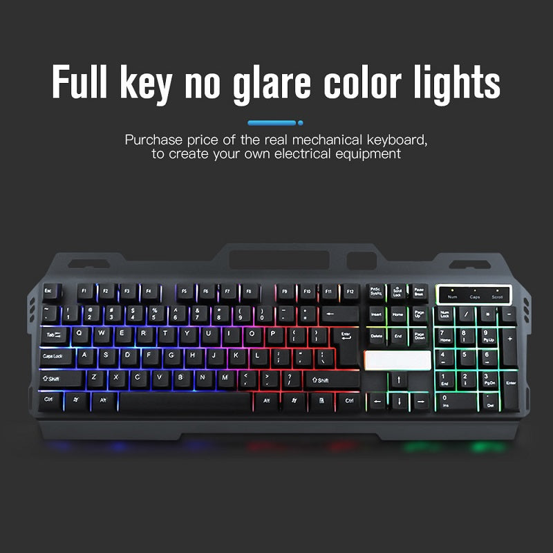 Gaming keyboard suspended design for easy cleaning and comfort