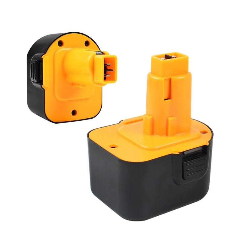 DeWalt 12V battery showing label and specifications