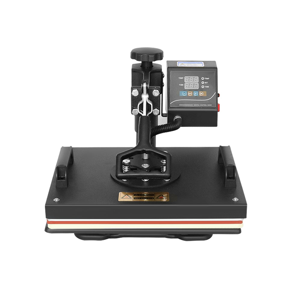 Heat press machine showing power switch and control panel
