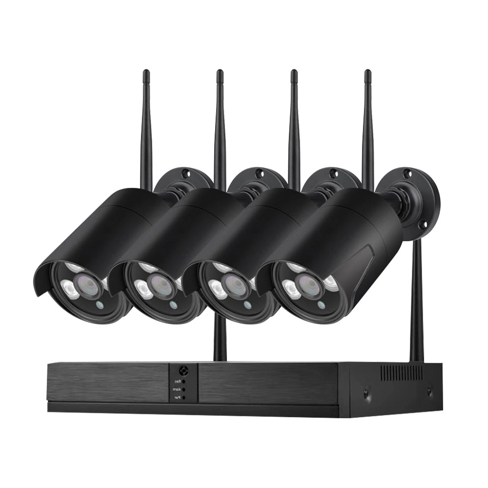 Night view of wireless security camera showing infrared illumination