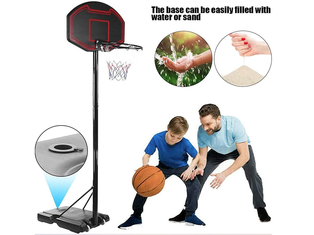 Kid basketball hoop set up in backyard for outdoor play