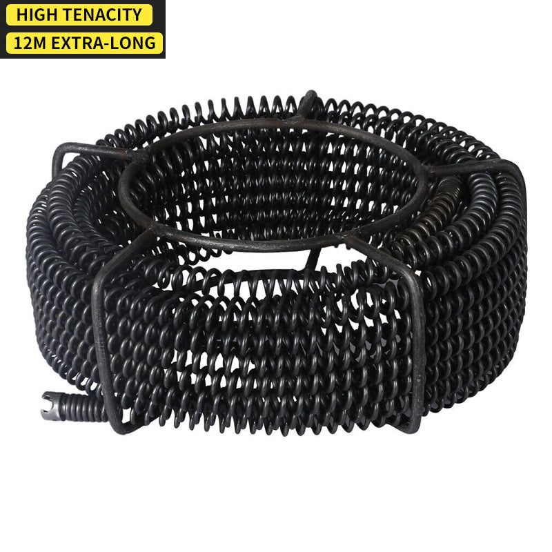 Plumber Drain Snake Pipe Pipeline Sewer Cleaner 12M 6 Drill Bit Tool