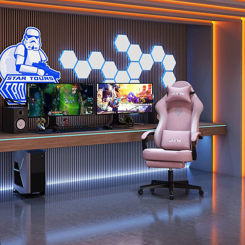Gaming Chair with Headrest and Lumbar Support