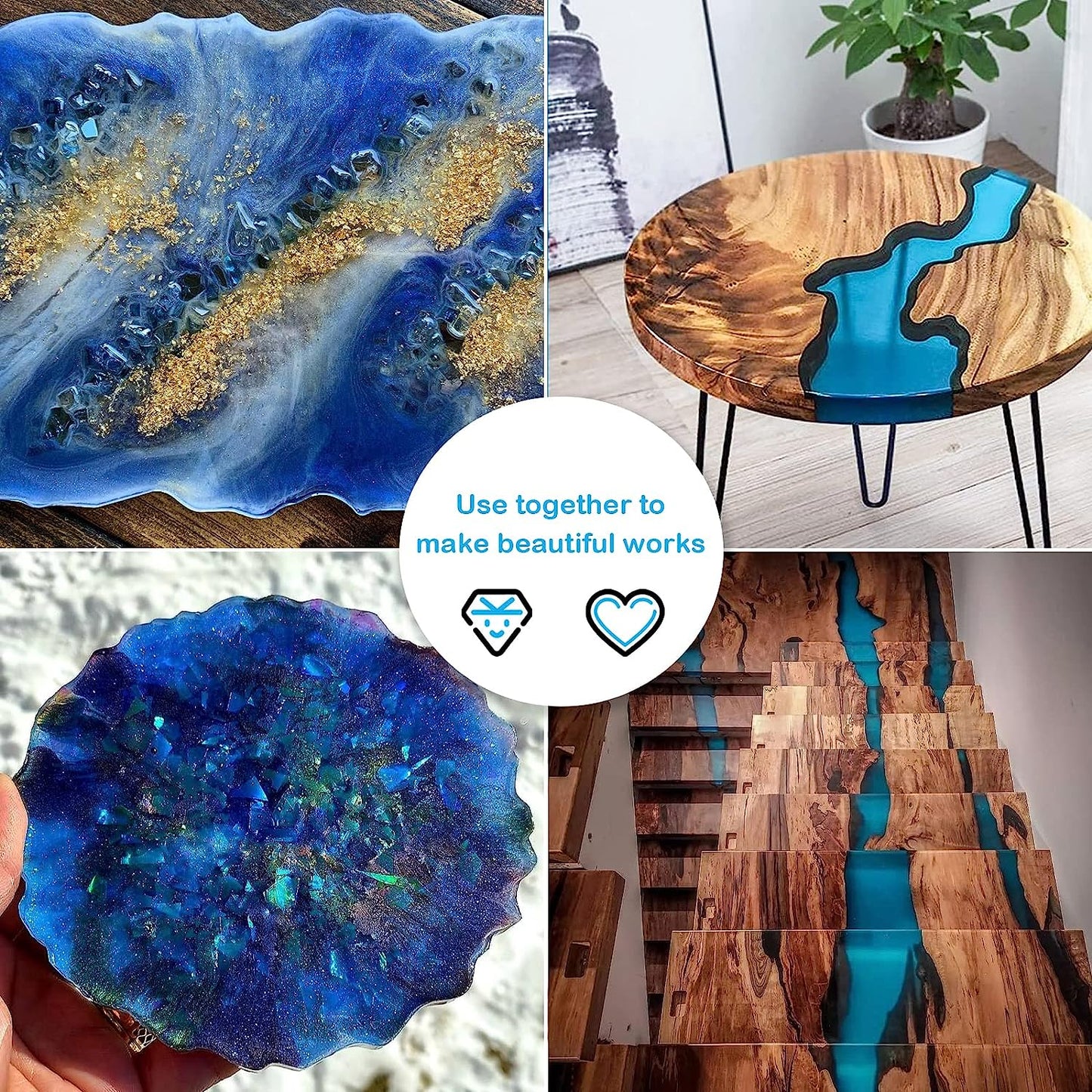 Jewellery making using epoxy resin kit with colour pigments