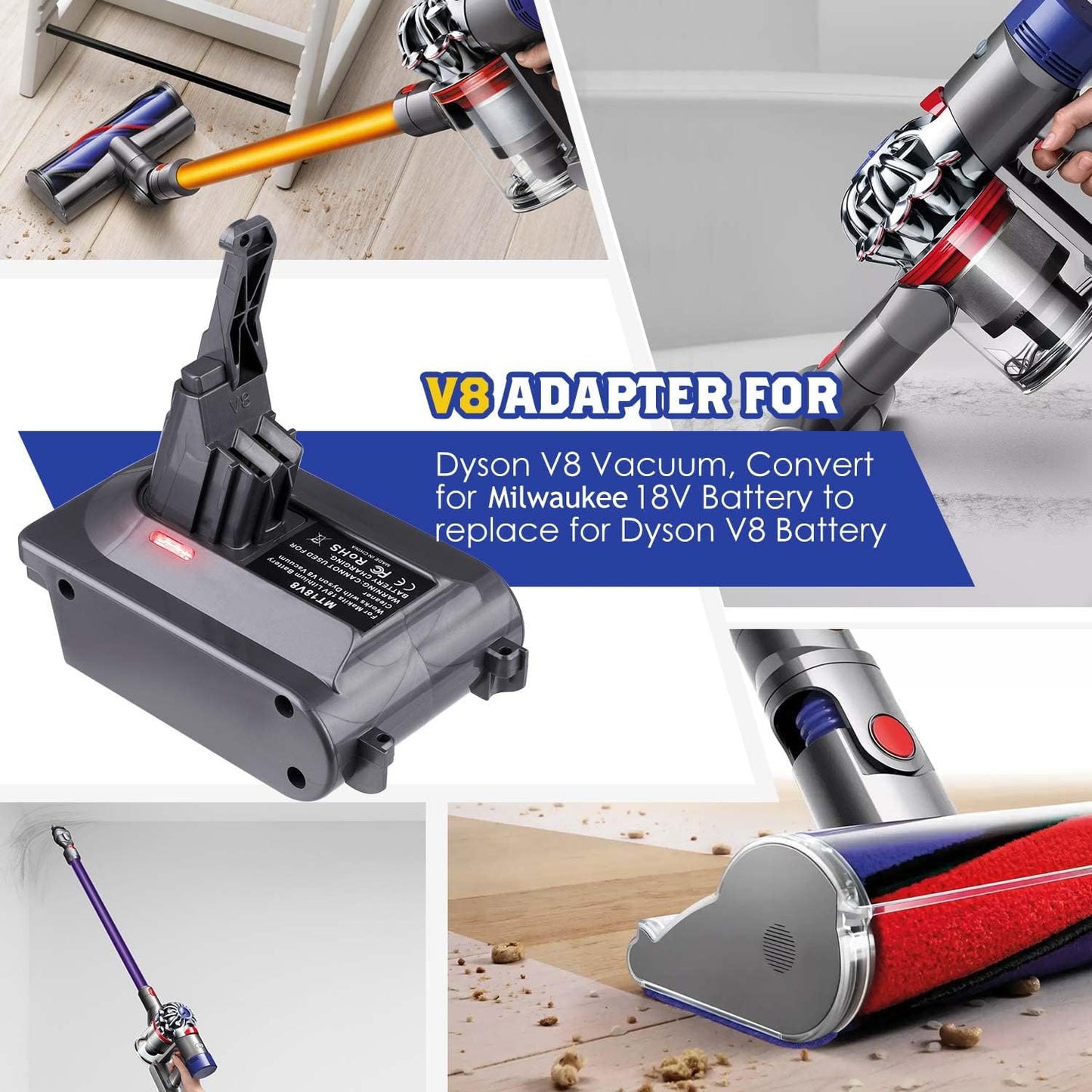 Adapter designed for Milwaukee 18V lithium-ion batteries in black