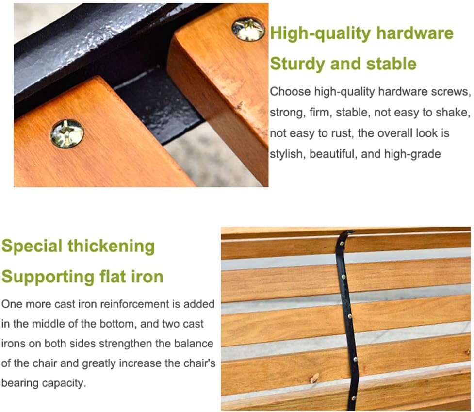 Smooth finish on garden bench wood and metal parts