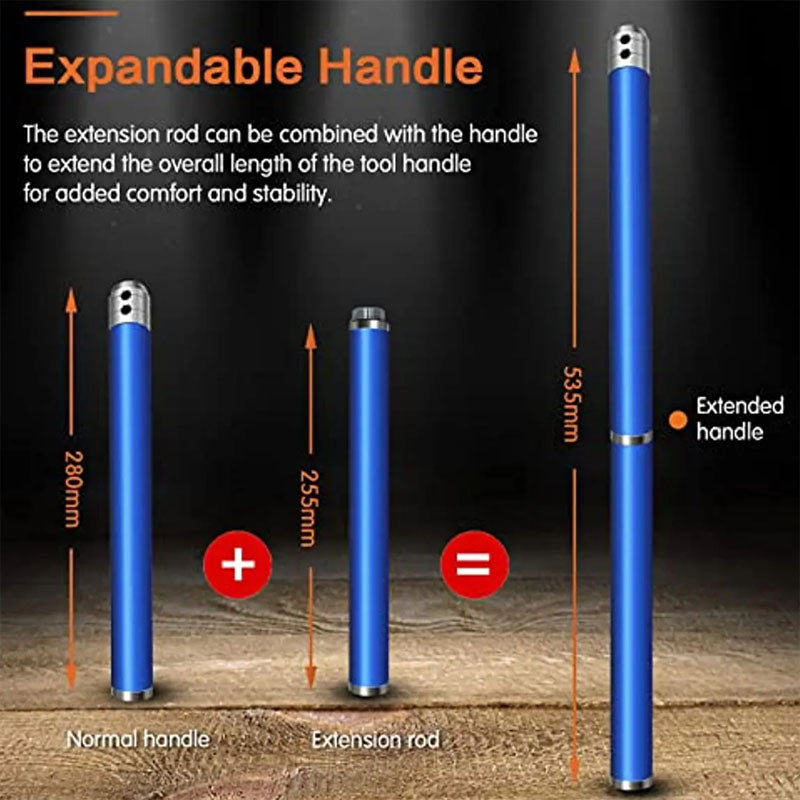 Two interchangeable handles included with woodturning tools