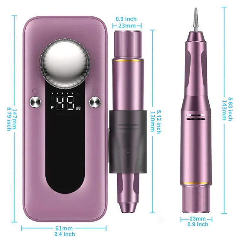 Nail drill kit compact and portable for easy storage and travel