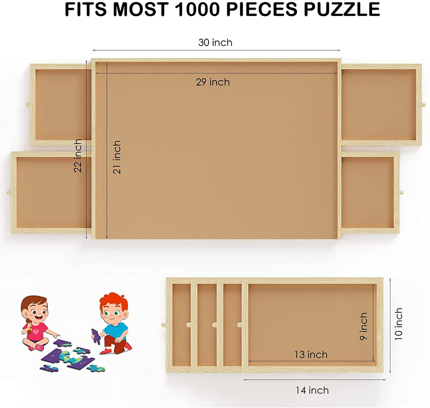 Puzzle table set up in a living room environment