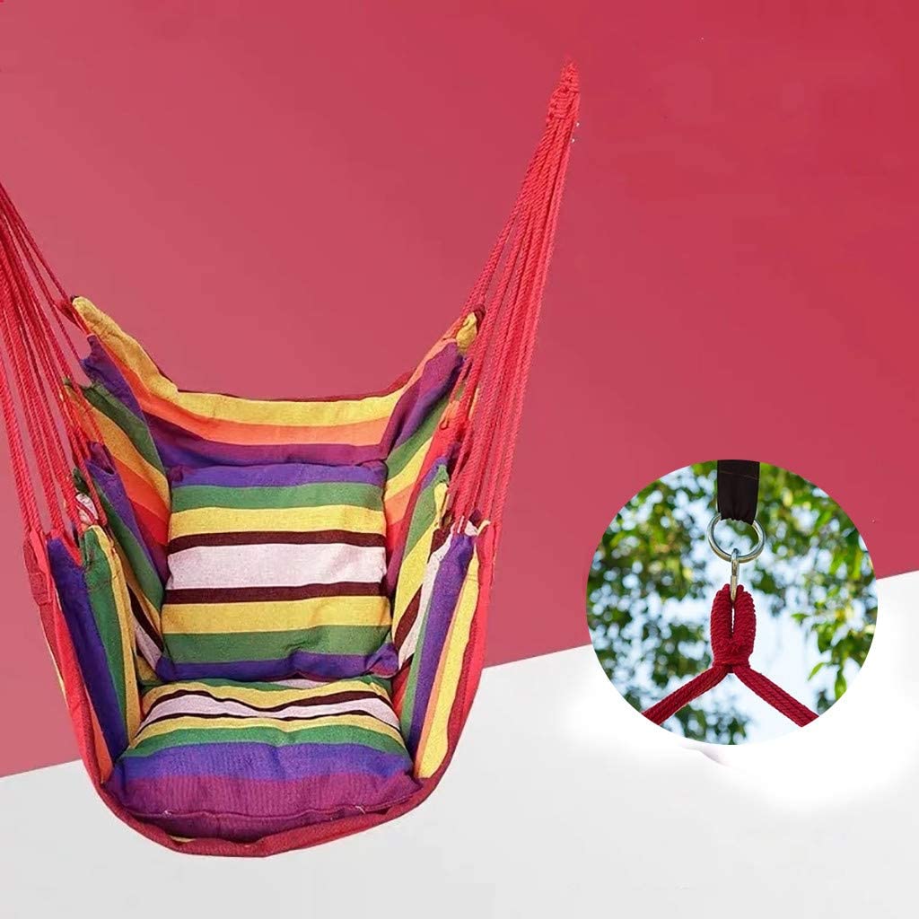 Top view of hammock hanging chair showing loop-end top