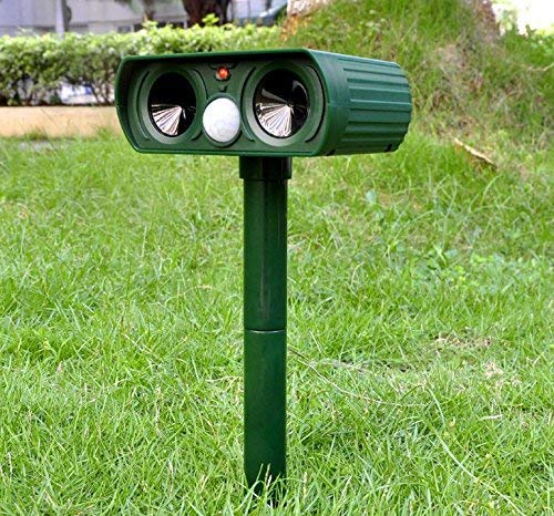 Ultrasonic Solar Powered Insect Animal Repeller PIR Dog Cat Scarer