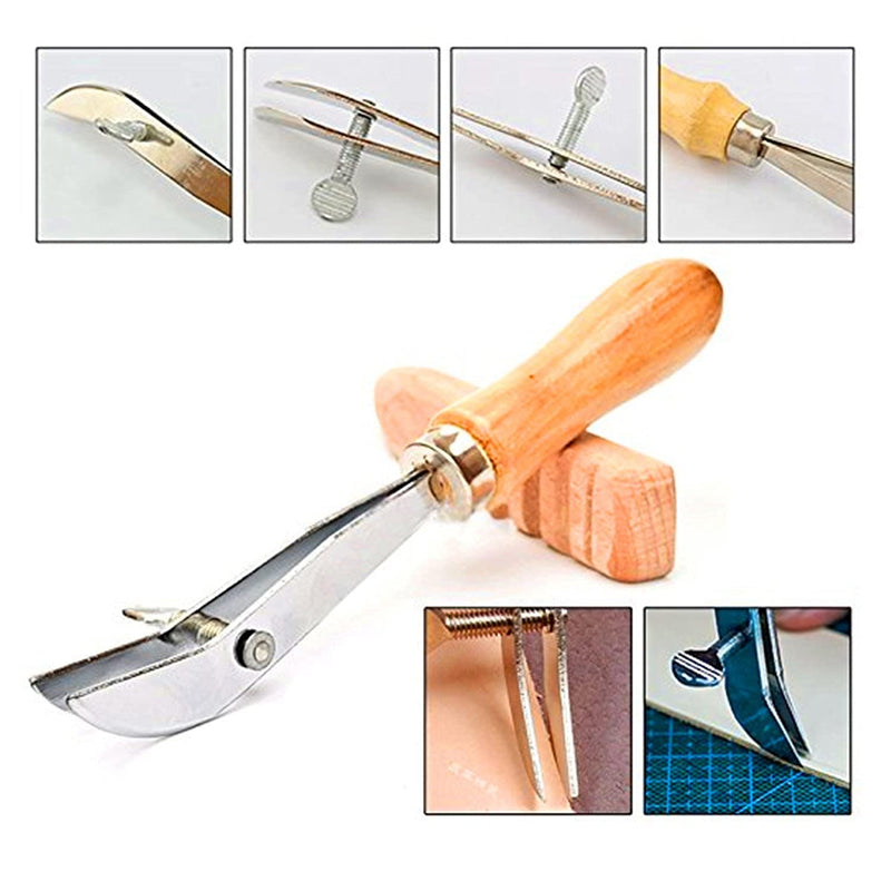 18PCs Leather Craft Tools Kit Tools DIY Groover Punch Kit Stiching Carving Craft Sewing