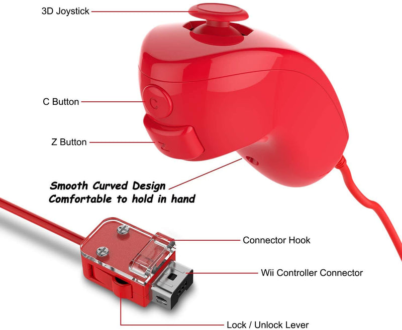 Replacement Wii Remote and Nunchuck - Red
