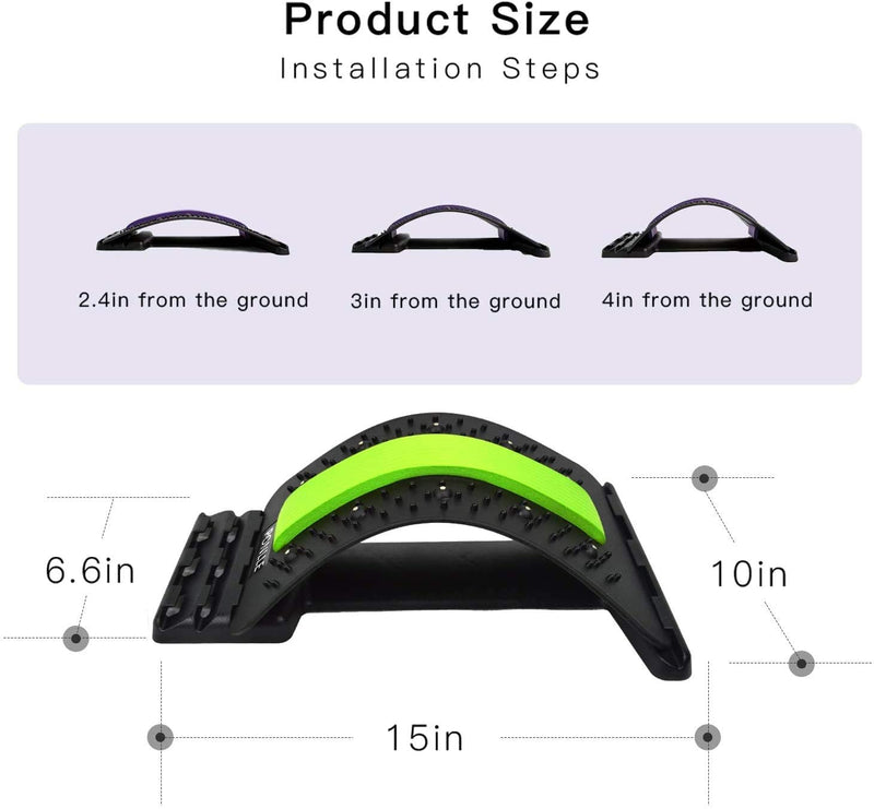 Back Spine Tractor,Lumbar Spine Back Support Stretch Waist Relax Mate Green