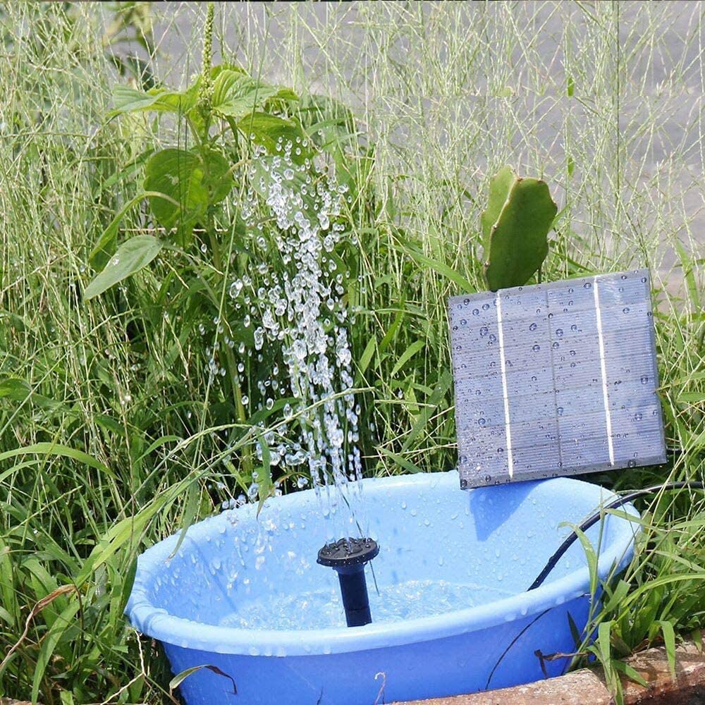 Solar water fountain nozzle base with interchangeable heads