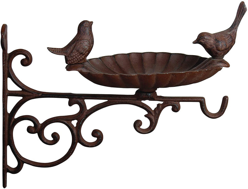 Cast Iron Rustic Brown Two Birds Bath