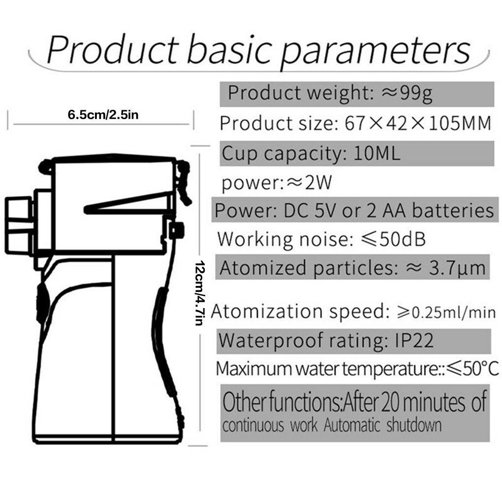 Ultrasonic nebulizer inhaler showing fine mist output