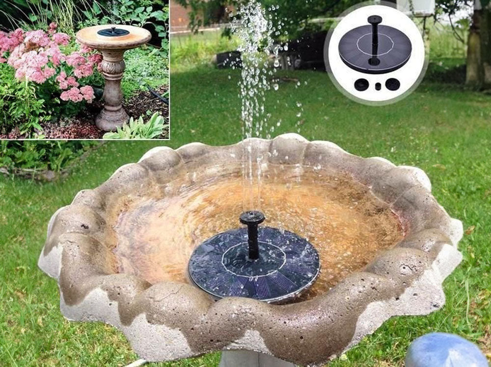 Solar water fountain nozzle spraying water upwards