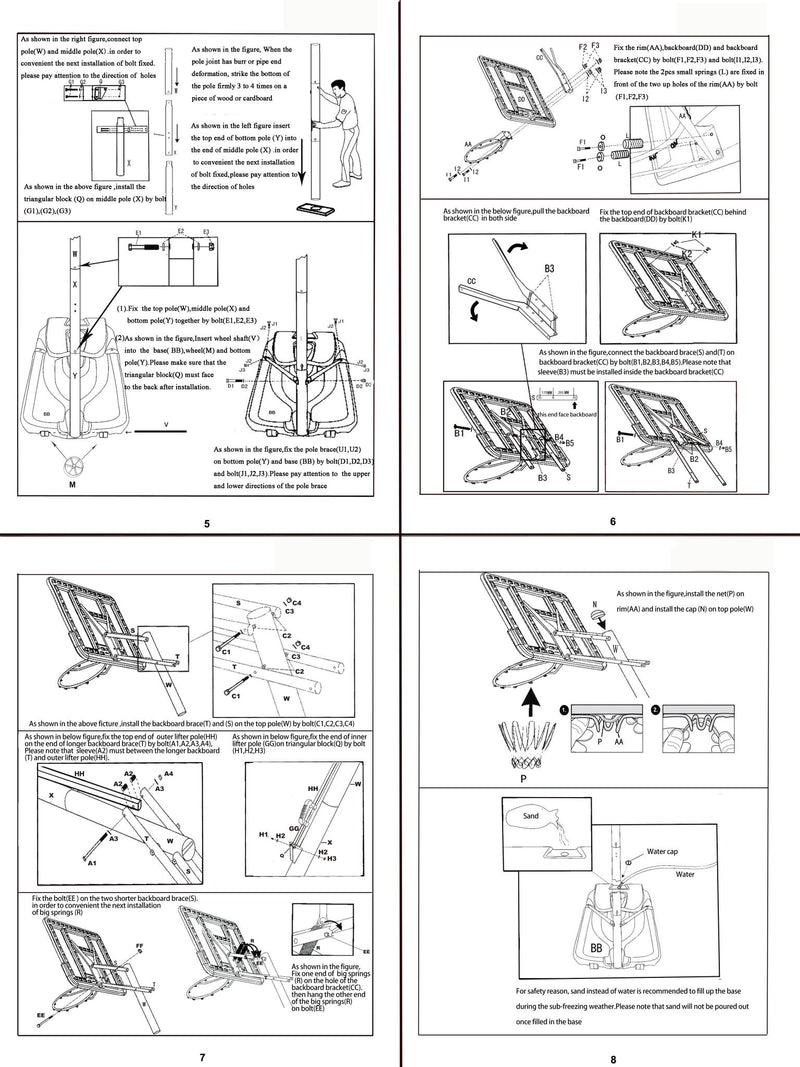 Adjustable Portable Basketball Stand Hoop
