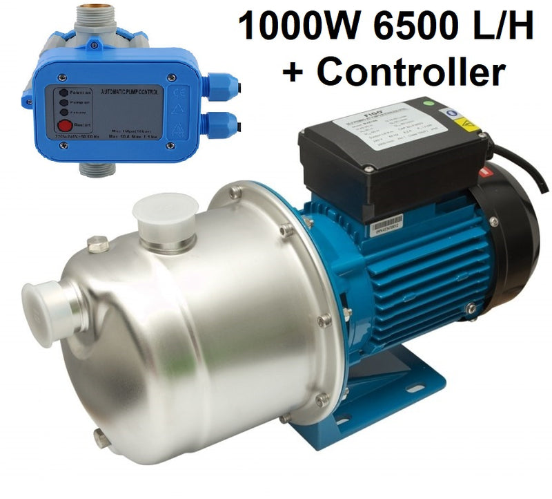 Water Pump Domestic Household Pump Electric Garden Jet 1000W with Controller