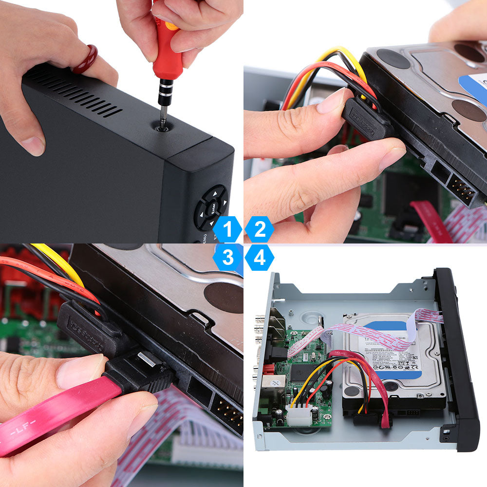 Display of HDMI output on DVR 8CH CCTV camera system