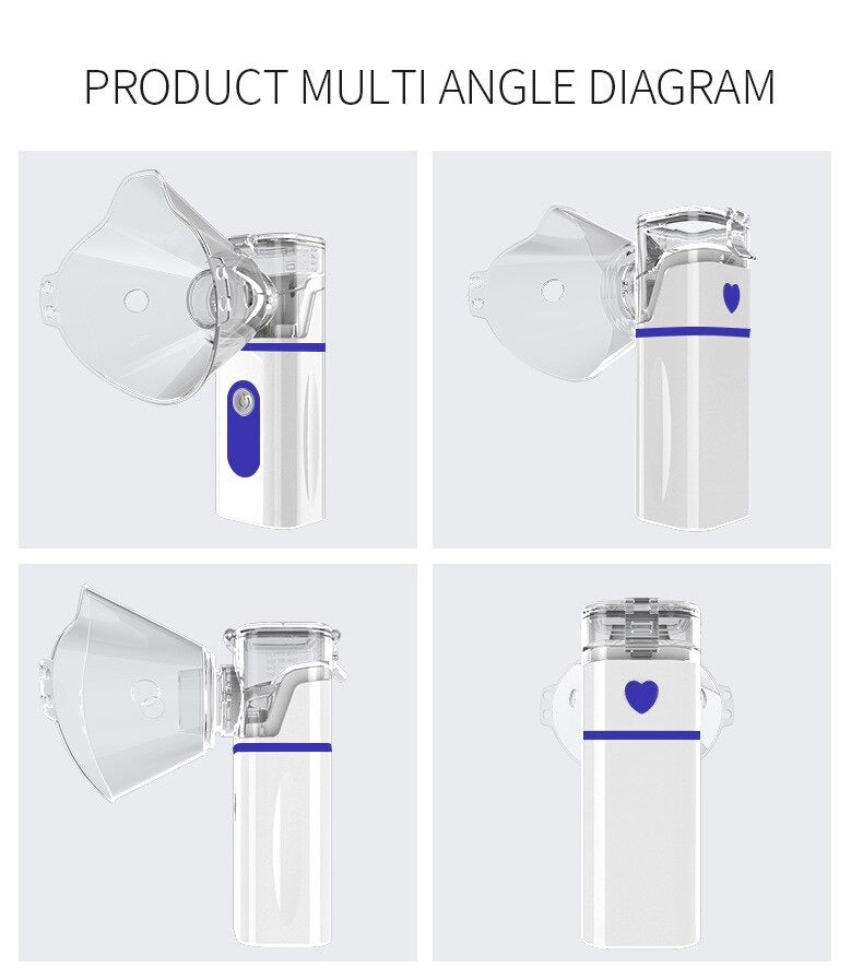 Ultrasonic nebulizer inhaler with user manual and packaging box included