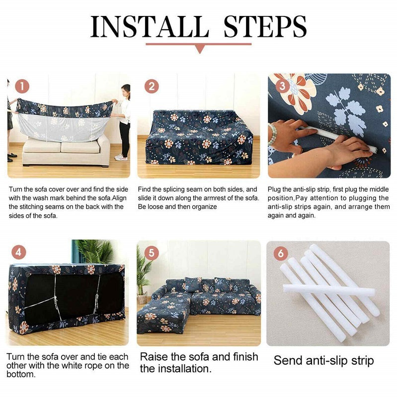Removable sofa cover couch cover showing stretch fit